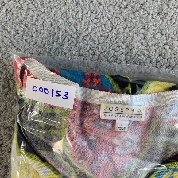 Joseph A Cardigan Sweater Womens Large Floral Rayon Colorful Bohemian Beach NEW - Picture 11 of 11